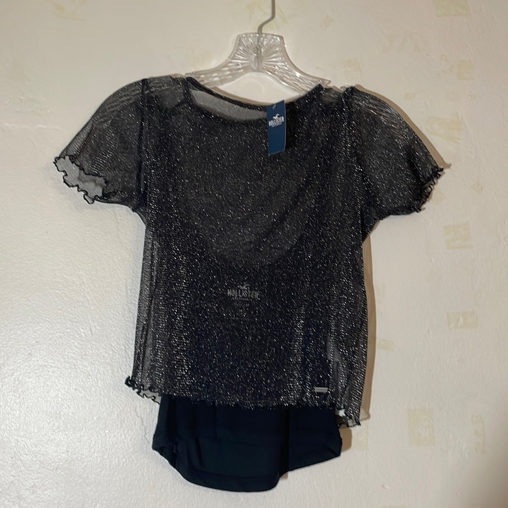 NWT Hollister sparkle mesh shirt